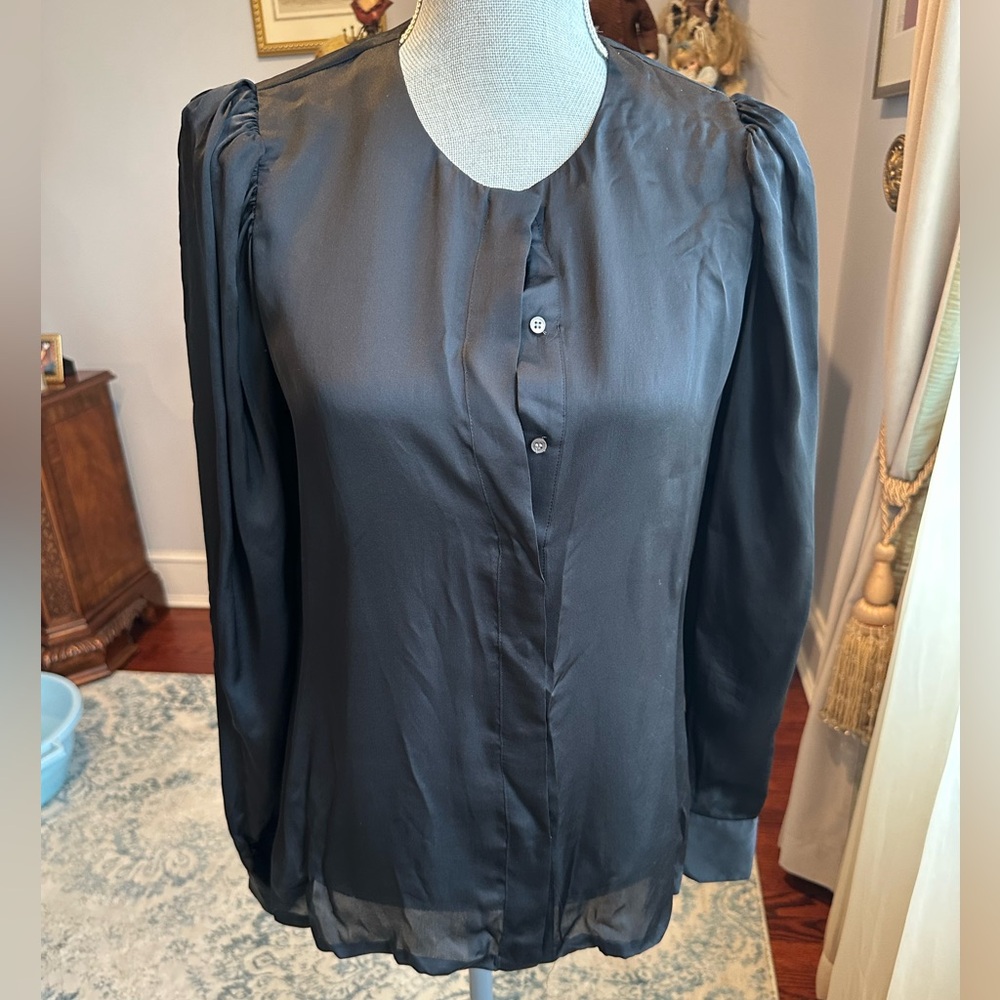 CLUB MONACO Elegant Silk Black Women's Top